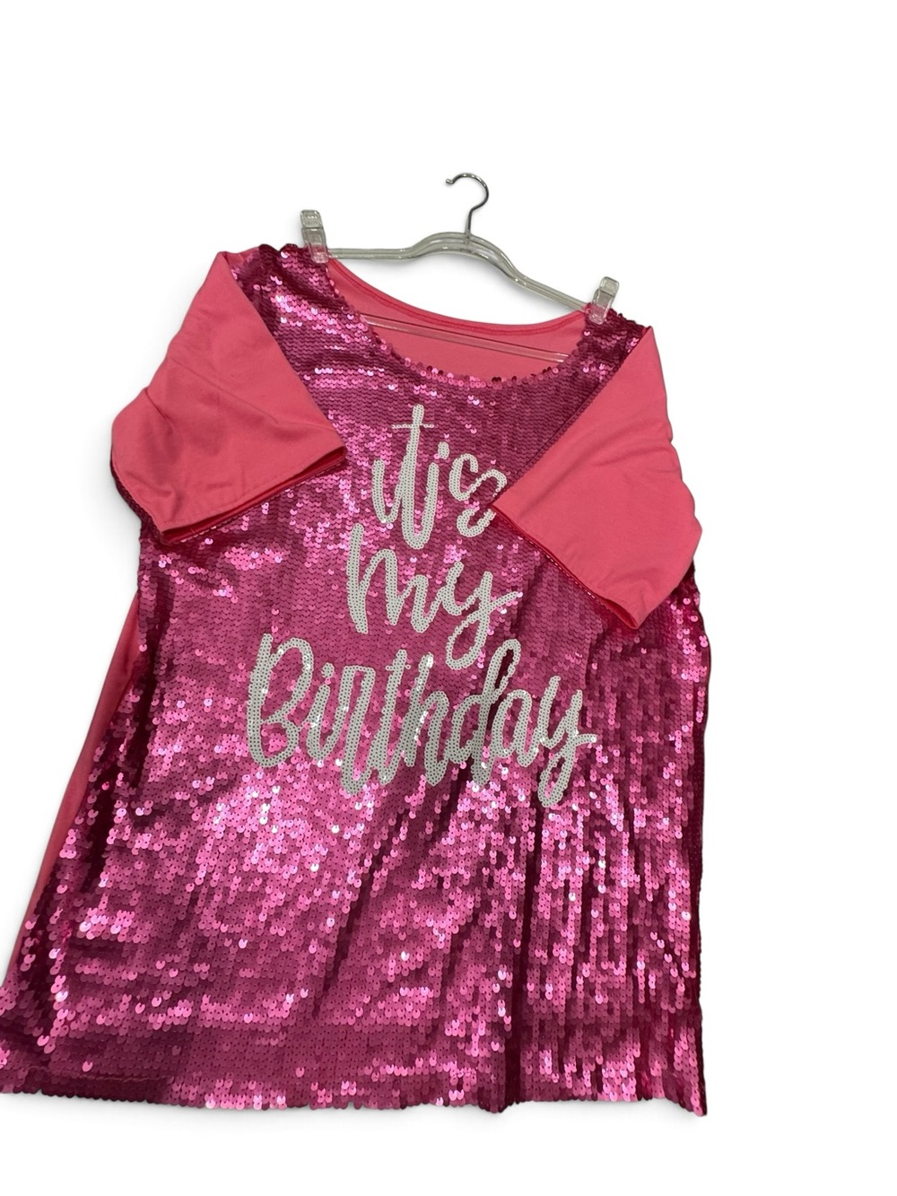 Girls' Pink Sequin 'It's My Birthday' Top
